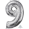 Balloon Foil 26 Silver 9 Uninflated