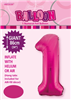 Balloon Foil 34 Hot Pink 1 Uninflated