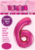 Balloon Foil 34 Hot Pink 6 Uninflated