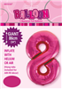 Balloon Foil 34 Hot Pink 8 Uninflated