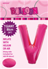 Balloon Foil 34 Hot Pink V Uninflated