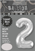 Balloon Foil 34 Silver 2 Uninflated