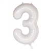 Balloon Foil 34 White 3 Uninflated 