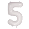 Balloon Foil 34 White 5 Uninflated 