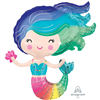 Balloon Foil 35 Mermaid Colourful Uninflated