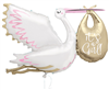 Balloon Foil 62 Stork Its A Girl Uninflated 