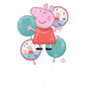 Balloon Foil Bouquet Peppa Pig 5Pk Uninflated