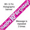 Banner Foil 10th Pink Happy Birthday Oakwood