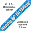 Banner Foil 4th Blue Happy Birthday Oakwood