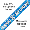 Banner Foil 8th Blue Happy Birthday Oakwood