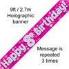 Banner Foil 8th Pink Happy Birthday Oakwood