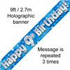 Banner Foil 9th Blue Happy Birthday Oakwood