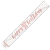 Banner Foil Rose Gold 90th Birthday