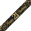 Banner Foil Spark Fizz Black  Gold 21st Birthday