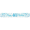 Banner Foil Spark Fizz Blue Happy 40th Birthday