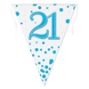 Bunting 21st Birthday Spark Fizz Blue 39m