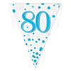 Bunting 80th Birthday Spark Fizz Blue 39m