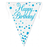 Bunting Happy Birthday Spark Fizz Blue 39m