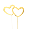 Cake Topper Double Heart Gold