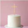 Cake Topper Fine Cross Gold