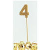 Candle 4 Long Pick Gold Glitter