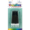 Candles Jumbo Met Black WHolder 8Pk 431155