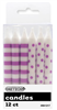 Dots  Stripes Candles Purple 12 Pack