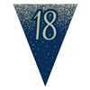 Flag Bunting Glitter Navy 18th