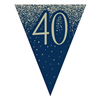 Flag Bunting Glitter Navy 40th