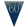 Flag Bunting Glitter Navy 60th