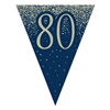 Flag Bunting Glitter Navy 80th