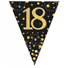 Flag Foil Bunting 18th Birthday Blk  Gold 39M