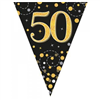 Flag Foil Bunting 50th Birthday Blk  Gold 39M