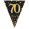 Flag Foil Bunting 70th Birthday Blk  Gold 39M