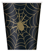 Halloween Blk  Gold Spider Cup 9oz 8pk