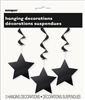 Hanging Star Swirls Black 3 Pack