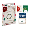 Xmas Cards Glitter Foil Emboss 8PK 