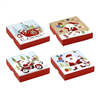 Xmas Gift Box Square Print W Foil 10x10x22CM