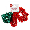 Xmas Hair Tie Novelty Scrunchies 3PK