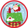 Xmas Plate Colourful Santa 8x7