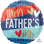 BALLOON FOIL 18 FATHERS DAY STRIPES  ARGYLE UNINFLATED