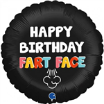 BALLOON FOIL 18 HBD FART FACE G78087 UNINFLATED