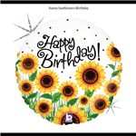 BALLOON FOIL 18 SUNNY SUNFLOWER HBDAY UNINFLATED
