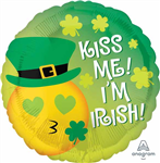 BALLOON FOIL 18 ST PATS KISS IRISH UNINFLATED