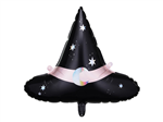 BALLOON FOIL 19 HALLOWEEN BLACK WITCH HAT UNINFLATED