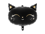 BALLOON FOIL 20 BLACK CAT WITH GOLD UNINFLATED