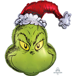 BALLOON FOIL 29 GRINCH HEAD UNINFLATED