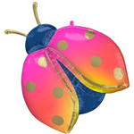 BALLOON FOIL 32 COLOURFUL LADY BUG UNINFLATED
