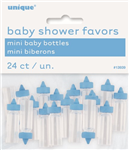 Baby Shower Mini Baby Bottles Assorted Blue 24 Pack