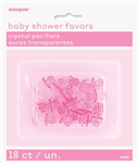Baby Shower Pacifiers 1 Crystal Pink 18 Pack